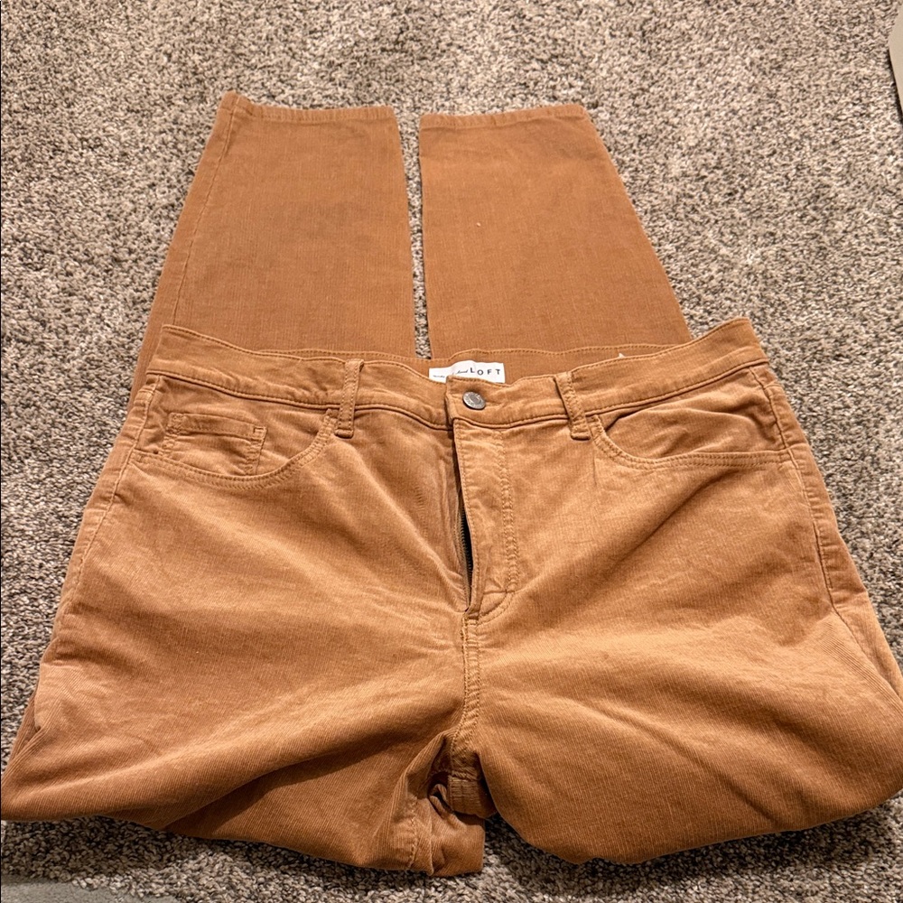 LOFT Tan Corduroy Trousers